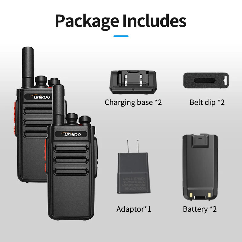 UNIKOO UK231S Walkie Talkie 2 pcs Mini  Handheld Two Way Radio Portable Communication Equipment PTT Radio for Camping